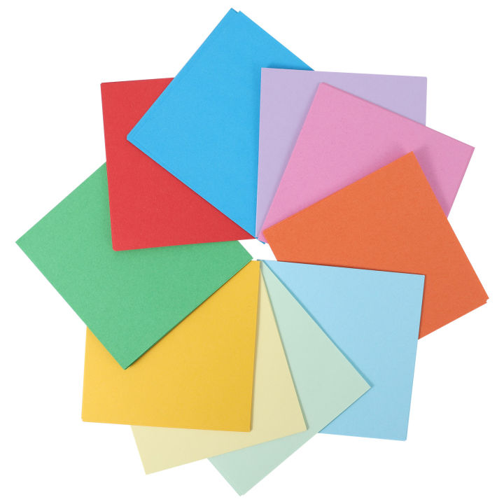 งานฝีมือกระดาษสำหรับพับโอริงามิสีทึบหลากสี100ชิ้นกระดาษสี่เหลี่ยมพับได้งานทำมือ-diy-การ์ดสำหรับตกแต่งงานฝีมือของขวัญ