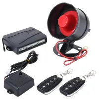 AutoAccessories Car Safety Warning Alarm System with Two Remote Controls, DC 12V