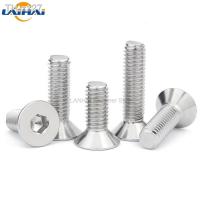 10pcs UNC 1/4-20 US Coarse Thread 304 A2-70 Stainless Steel Hex Hexagon Socket Flat Countersunk Head Screw Bolt