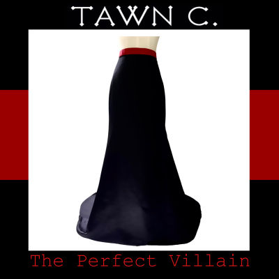 TAWN C. The Perfect Villain Collection - Black Silk Evan Skirt กระโปรงยาวผ้าไหมสีดำทรงหางปลาแต่งขอบสีแดง