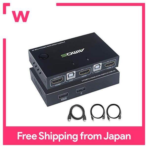 AIMOS HDMI KVM Switch 2 Port Switcher, UHD 4K 30Hz PC Switcher Support