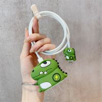 Cartoon 3D Lightning Dinosaur Silicone USB Cable Protector Data Line Cord Protective Soft Case For iPhone 18/20W Winder Organize