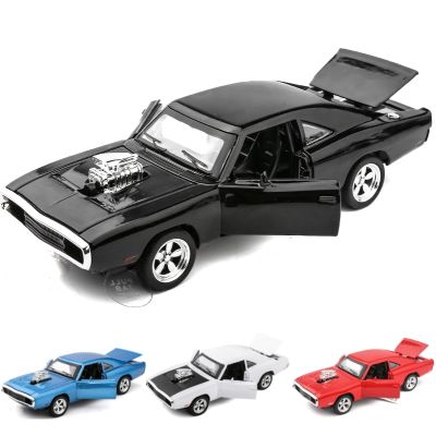 1/32 Fast Furious 7 1970 Dodge Charger R/T Diecast Alloy Miniature Toy Car Model Pull Back Sound Light Collection Gift For Kid