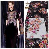 【hot】 Flowers Sequined Tulle Mesh Fabric Woman Gowns Sewing Mateiral Colors 1 Yard 2022 NEW