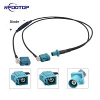 【DT】Fakra Z Male to Dual Fakra Z Female Right Angle Y Type Splitter Cable With Diode RG174 Pigtail Car GPS Antenna Extension Cord  hot