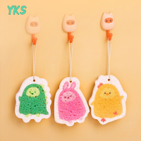 ?【Lowest price】YKS ฟองน้ำล้างจานสำหรับห้องครัวแผ่นฟองน้ำขจัดคราบสกปรกแผ่นฟองน้ำไม้อัดฟองน้ำรูปการ์ตูนผ้าเช็ดหม้ออุปกรณ์ทำความสะอาด