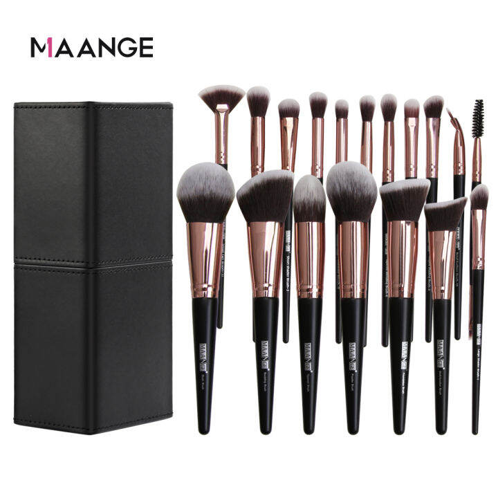 MAANGE 18Pcs Makeup Brush Set Powder Face Eyeshadow Blending Makeup Brushes+Storage Box Lazada PH
