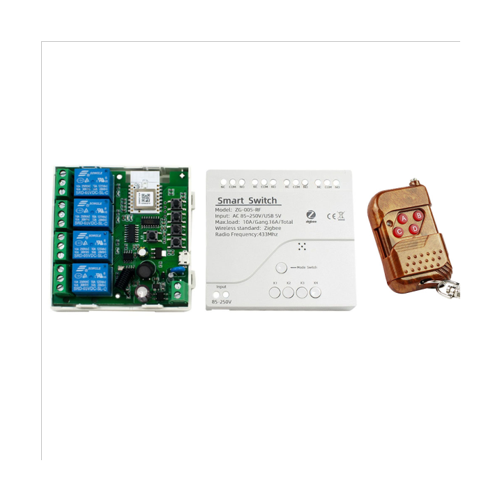 4CH Tuya Zigbee Smart Switch Module Remote 85250V Relay Smart Home