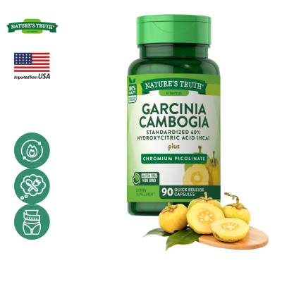 เนเจอร์ ทรูทร์ การ์ซีเนีย แคมโบเกีย สารสกัดผลส้มแขก x 90 เม็ด + โครเมียม, Nature’s Truth Garcinia Cambogia + Chromium / กินร่วมกับ แอปเปิ้ลไซเดอร์ ซีแอลเอ ชาเขียวสกัด แอล-คาร์นิทีน สารสกัดถั่วขาว โพรไบโอติกส์ /