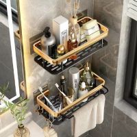 Bathroom Storage Rack Bathroom Shelves Space Aluminum No-drill Wall Mount Corner Shelf Toilet Makeup Organizer for Shampoo