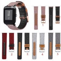 Canvas Fabric Straps Genuine Leather for Huami Amazfit Bip Lite Bip S U Bip 3 pro 【BYUE】