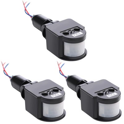 3 Pcs Black Motion Detectors Motion Sensor Light Switch Outdoor Pir Direct Current 12V Motion Sensor Pir Sensor