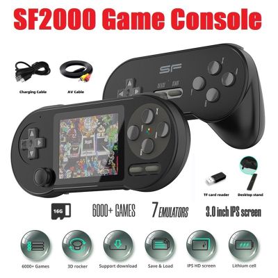 SF2000 Handheld Game Console+Handle Built-in 6000 Games Classic Mini 3 Inch Video Game Console Support AV Output