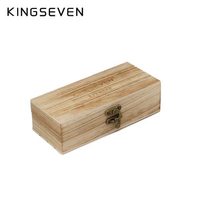KINGSEVEN Fashion Handmade Natural Wood Rectangular Sunglasses Case Custom Logo For Wholesale Drop shipping Sun Glasses Box