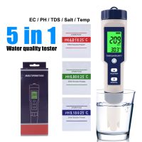 EZ-9909 5in1 Function Water Quality Meter PH Salinity TDS EC Tester with Backlight for Aquaculture Drinking Water Swimming Pool Inspection Tools