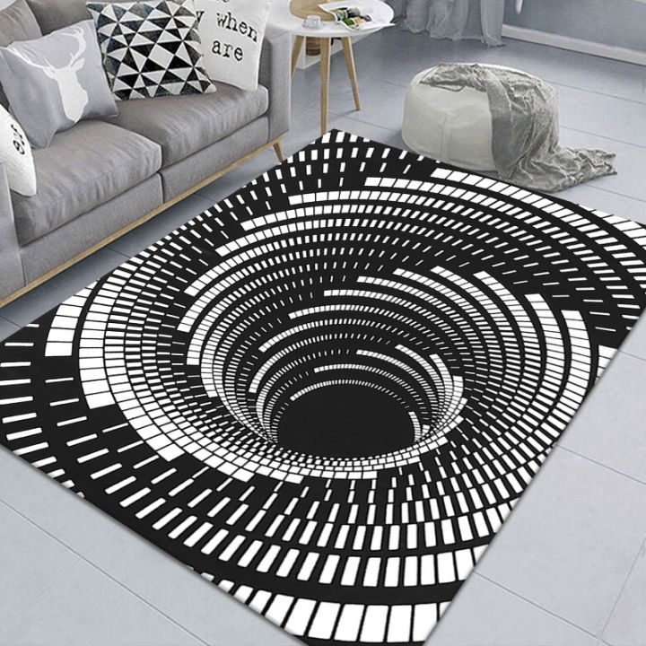 ใหม่มาแรง-พรมปูพื้นกันลื่นลาย3d-abstractprint-optical-home-livingroom-bedroom-door-mat