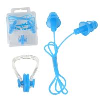 【CW】№  Soft Silicone Clip Earplugs Set Sport Surfing Diving Pool Accessories Ear Plug with Wire