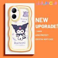 Jjlingji เคสสำหรับ Realme C33 C31 C33 C55 V30 5G Narzo เคส N55ลายการ์ตูนสุขสันต์วันดีไซน์ใหม่ขอบครีมเคสมือถือกันกระแทกแบบใสนิ่มเคสโปร่งใสลายกล้องถ่ายรูปเรียบง่ายอ่อนโยนฝาครอบป้องกัน