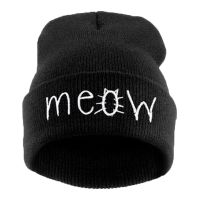 ☃▫۩ Neue Marke winter mode MEOW Kappe mens casual hip hop cat wool hat