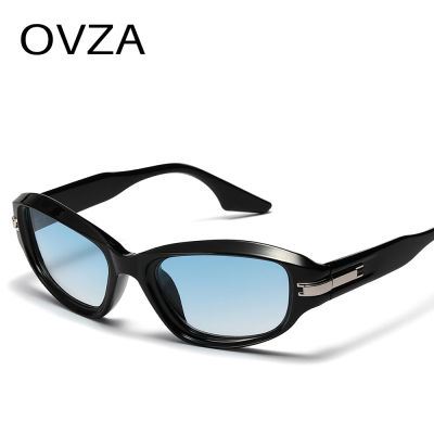 แว่นกันแดดแฟชั่นของสไตล์พังค์ผู้ชาย OVZA แว่นกันแดดกันลมผู้หญิงแว่นตาสีชมพู S0040