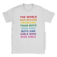 Bigger Problems T-Shirts For Men Pride Gay Lesbian Bisexual Rainbow LGBT LGBTQ Tee Shirt O Neck Pure Cotton Tops T Shirts