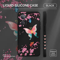 เคสเคสโทรศัพท์สำหรับ Huawei Nova 9 SE Huawei Nova 10 Nova 10 Pro Butterflys Blossoms เคสโทรศัพท์สีขอบสี่เหลี่ยมลายปลอกซิลิโคนน้ำคลุมทั้งหมดปกป้องเคส