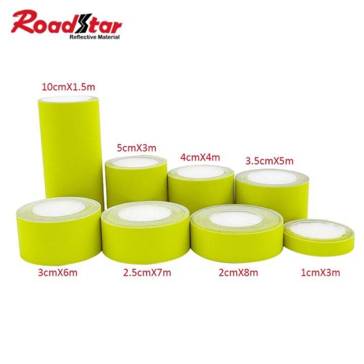 S73 Roadstar Fluorescent Yellow SelfAdhesive Fabric Warning Tape Stick On Car Clothes Bag DIY