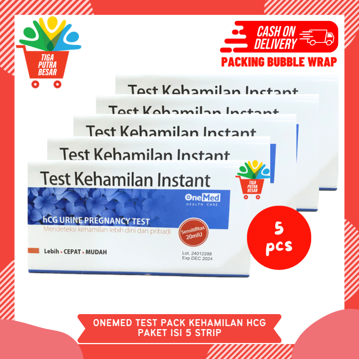 5 STRIP ALAT TES KEHAMILAN ONEMED / TEST PACK HCG / TESPEK HAMIL ...