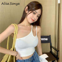 Alisa.Sonya ผู้หญิงแขนกุดออกกำลังกายโยคะเสื้อกล้ามแบบเซ็กซี่ไม่สม่ำเสมอ Shapewear Tank