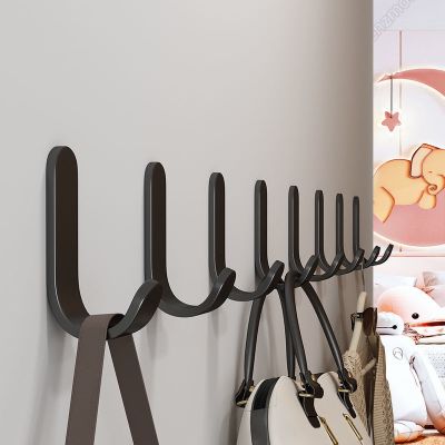 【YF】 5/10 Pcs Creative Metal Hook Punch-Free Wall Mounted Strong Self Adhesive Household Door Back Hooks Kitchen Bathroom Accessories