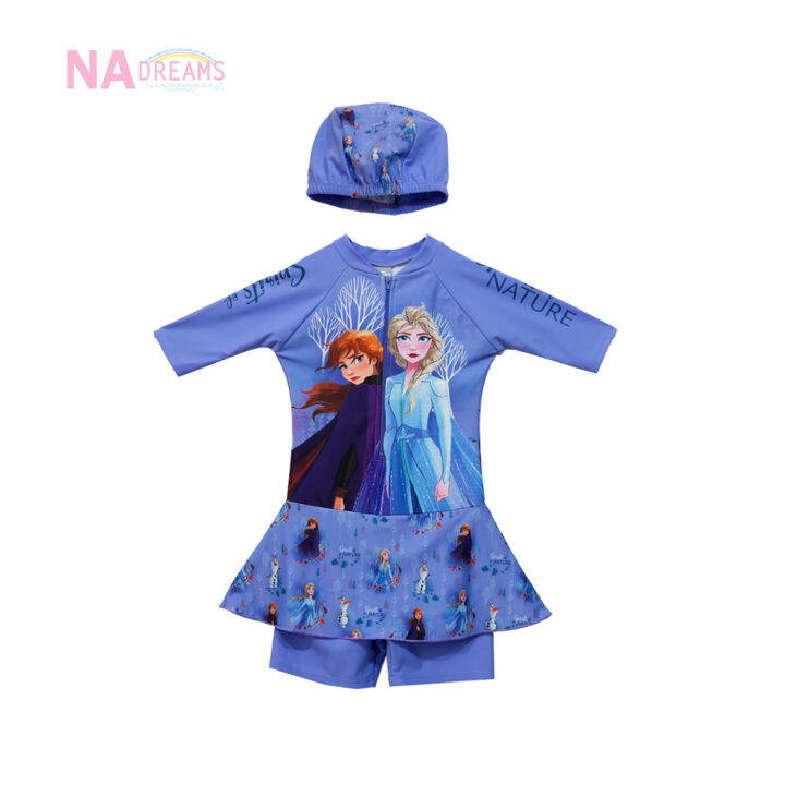 disney-ชุดว่ายน้ำเด็กหญิง-ลายการ์ตูนโฟรสเซ่น-frozen-เจ้าหญิงหิมะ-จาก-nadreams-girl-swimwear-ชุดว่ายน้ำ-ชุดว่ายน้ำเด็ก