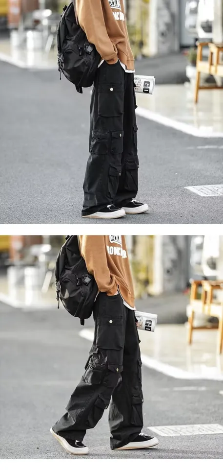 Men's Multi-pockets Cargo Pants 2022 Autumn Vintage Solid Color