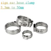 5-20 buah klem selang 5.3mm hingga 50mm cincin klem Cinch klem selang baja tahan karat 304 tanpa langkah telinga tunggal untuk penyegelan