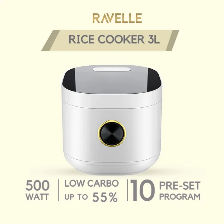 Ravelle Rice Cooker 3 Liter Digital Low Carbo Low Sugar Rice Cooker Lazada Indonesia