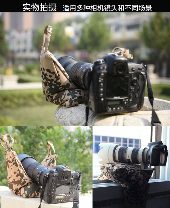 กระเป๋ากล้องถ่ายภาพเลนส์กล้องถ่ายรูปถุงใส่ถั่วสำหรับถ่ายภาพสัตว์ล่าสัตว์ลายพรางสุดเจ๋งสัตว์ป่าดูนก
