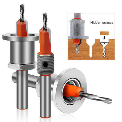 HSS อ่างล้างจานเจาะบิตพร้อม Locator ปรับได้ Woodworking Router Bit Milling CUTTER Screw EXTRACTOR เจาะไม้เครื่องมือ Bit-Huieke