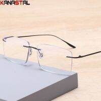 Men 39;s Anti Blue Light Blocking Reading Glasses Cut Frameless Metal Ultralight Eyewear Women Hyperopia Presbyopic Glasses 400