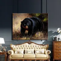 Abstract Animal Posters Print on Canvas Wall Art Canvas Painting Grizzly Bear Pictures Wall Decoration For Living Room Frameless