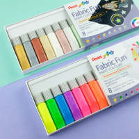 สีเพ้นท์ผ้า Pentel Fabric Fun Paint Colours: Sparkling &amp; Fluorescent