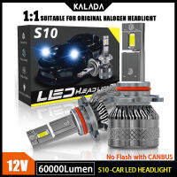 Kalada ไฟหน้ารถมอเตอร์ไซด์ T10 12V 6000K ไฟหน้ารถยนต์ H7 H4 6000LM สว่างมาก2ชิ้นหลอดไฟแคนบัส H1 CSP H11 9005 HB3 9006 HB4