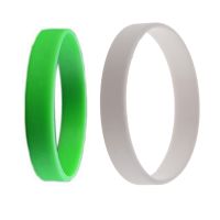 2x Fashion Silicone Rubber Elasticity Wristband Wrist Band Cuff Bracelet Bangle White &amp; Green