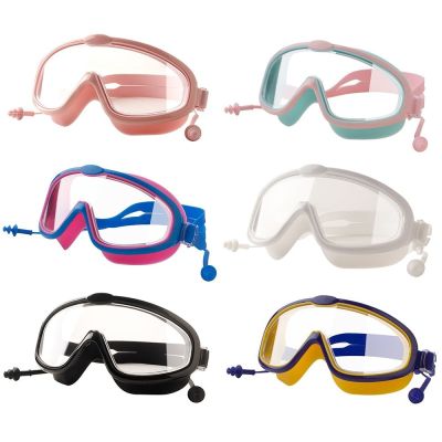 Outdoor Swim Goggles Earplug 2 in 1 Set for Kids Anti-Fog UV Protection Swimming Glasses With Earplugs for 4-15 Years Children Goggles