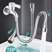 Adaptor logam ekstensi Universal rotasi tabung ekstensi 720 ° tahan cipratan gratis 12-30 1/2 pembuat keran busa Cm