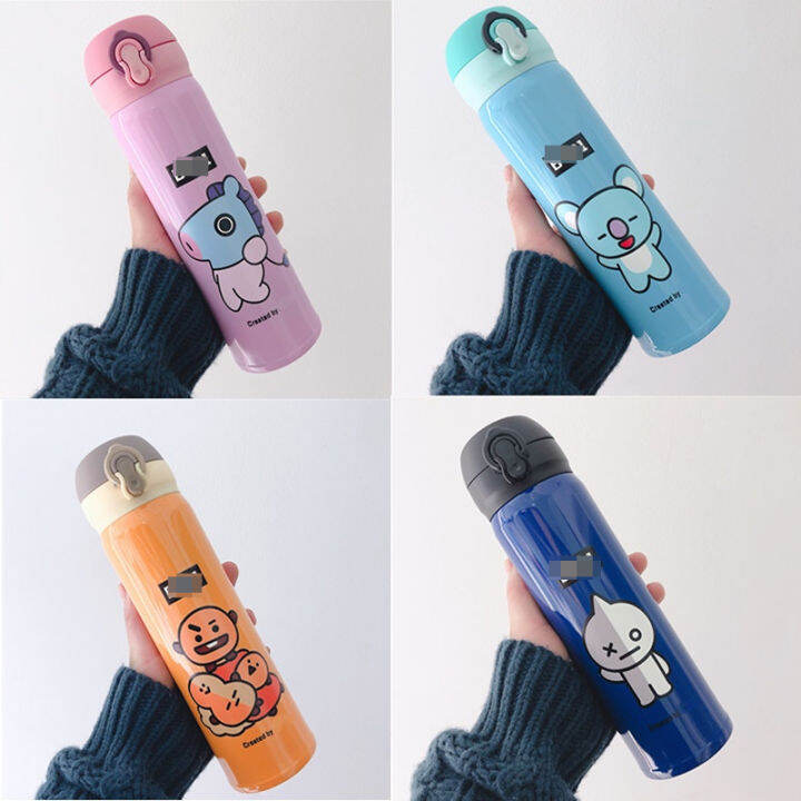 BTS BT21 Portable Cartoon Stainless Steel Vacuum Outdoor Thermal Flask