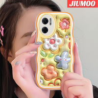 เคส JIUMOO สำหรับ Xiaomi MI Xiaomi MI Redmi 10 5G Note 11E 5G Redmi 11เคสการ์ตูน3D ดอกไม้สีสันสดใสเคสโทรศัพท์กรอบซิลิโคนนิ่มใสเลนส์กล้องถ่ายรูปเคสโปร่งใสป้องกันการกระแทก