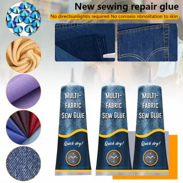 2pcs Fabric Glue,Quick Dry Multi Fabric Sew Glue,Fabric Glue for Clothing &  Repair - Clear,Permanent & Washable Multi-Fabric Adhesive Liquid for