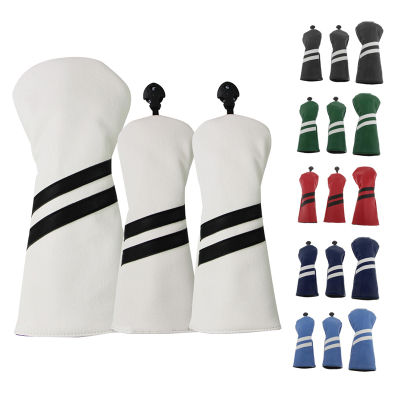 3pcs/set Golf Headcover Head Cover Sleeves PU Leather Waterproof Wood Driver Head Cover Sleeves Cover 3pcs/set