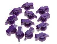 KAISH Pack of 12 Brass Insert Guitar Chicken Head Knob AMP Effect pointer Knob Purple