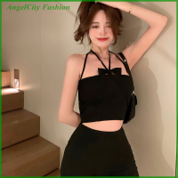 AngelCity Fashion Store ผู้หญิงเสื้อผ้าหวานชุดชั้นใน Crop Tops ฤดูร้อนเสื้อยืด Harajuku backless SEXY