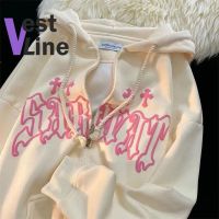 VESTLINE เสื้อกันหนาว ผญ เสื้อแขนยาว เสื้อกันหนาว เสื้อกันหนาวคู่ สื้อฮู้ดหญิงเ 2022 NEW 092706